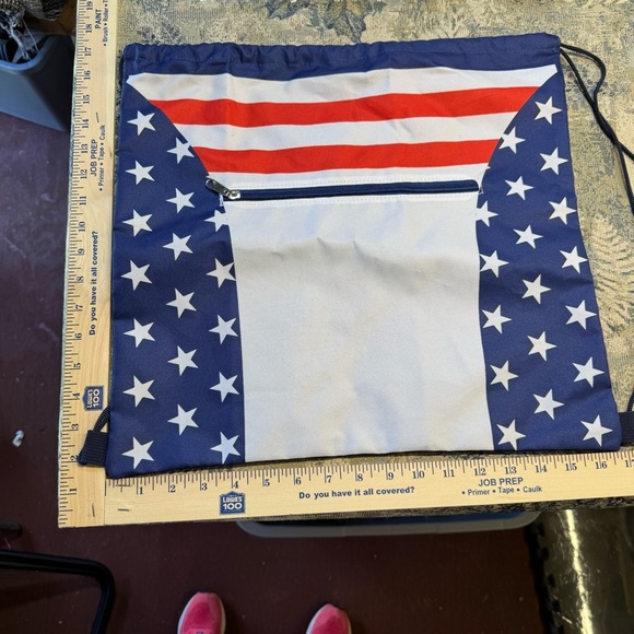 USA Patriotic American Flag Drawstring Bag -‎ Red, White, and Blue EUC - Picture 8 of 8